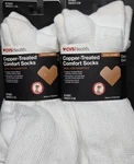 Copper-treated Comfort Crew Length Socks Cvs Health White /x-large 2 3 Pack. Fixed Price $14.99.