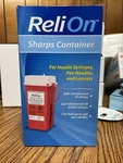 Relion Sharps Container For Insulin Syringes, Pen Needles And Lancets. Fixed Price $12.00.