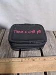 Travel Case "take Chill Pill" Compartments Black & Pink Zip #4895L486. Fixed Price $5.40.