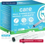 30ML Oral Dispenser Syringe With Cover 50 Pack By Tilcare - Luer Slip Sterile Pl. Fixed Price $58.78.