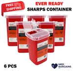 Ever Ready EVR202 Sharps Container Waste Disposal 1 Quarts / 32OZ - Red 6PCS. Fixed Price $18.88.