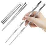 Healifty 1 Set Folding Chopsticks Travel Utensils With Case Stainless Steel Tabl. Fixed Price $23.41.