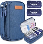 (only Case) Insulin Cooler Travel Case, Double Layer Medicine Kit Diabetes. Fixed Price $16.99.